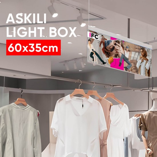 600mm 350mm Çift Taraflı Askılı Led Işık Kutusu