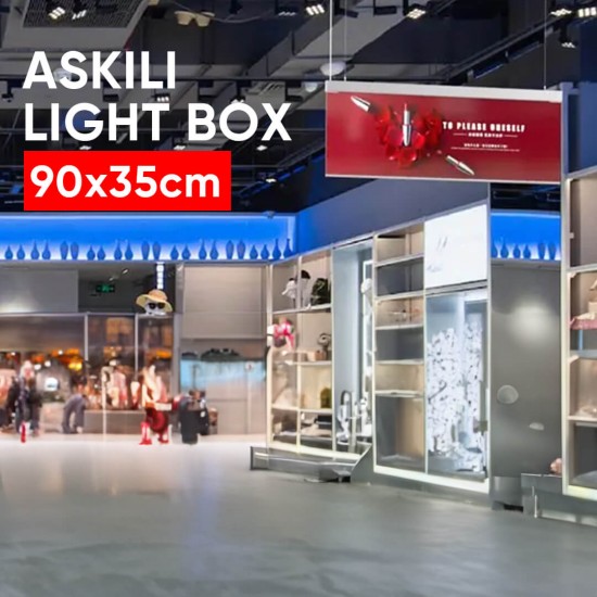 900mm 350mm Çift Taraflı Askılı Led Işık Kutusu