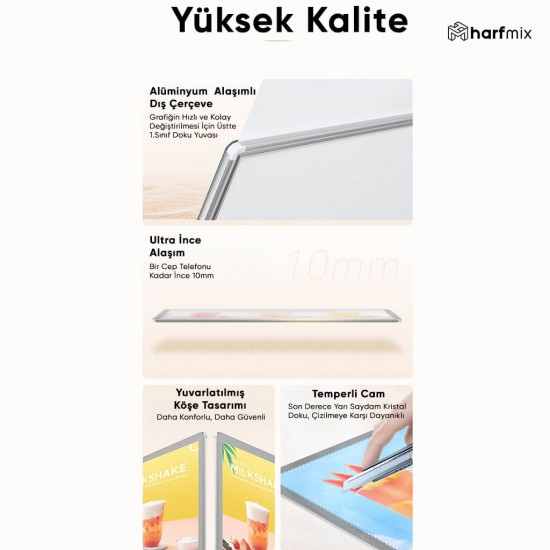 Yatay / Dikey / Duvara Monte Kullanımlı Light Box